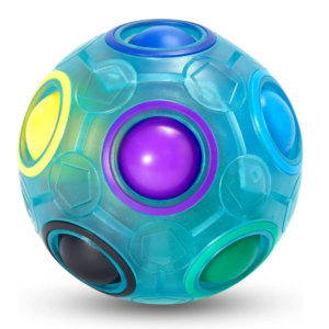Magic Rainbow Puzzle FootBall- Fidget Ball Puzzle Game- Brain Teaser Toy for Boys & Girls Age 3 and Up- Birthday Party Christmas Easter Gift Stocking Stuffers Toy for Kids Teens Adults